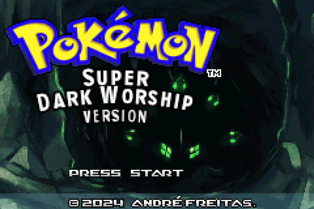 Pokemon Super Dark Worship title screen with Zygarde and André Freitas credit
